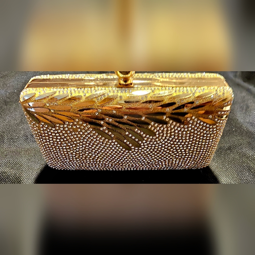 Ladies Gold Clutch Bag New.